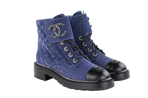 chanel nine boots|chanel denim combat boots.